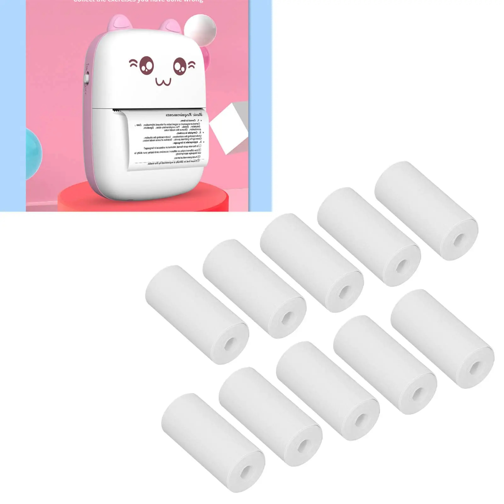 Mini Pocket Thermal Printer Paper Roll - 10 Stuks Mini Printer Papier, 57X25