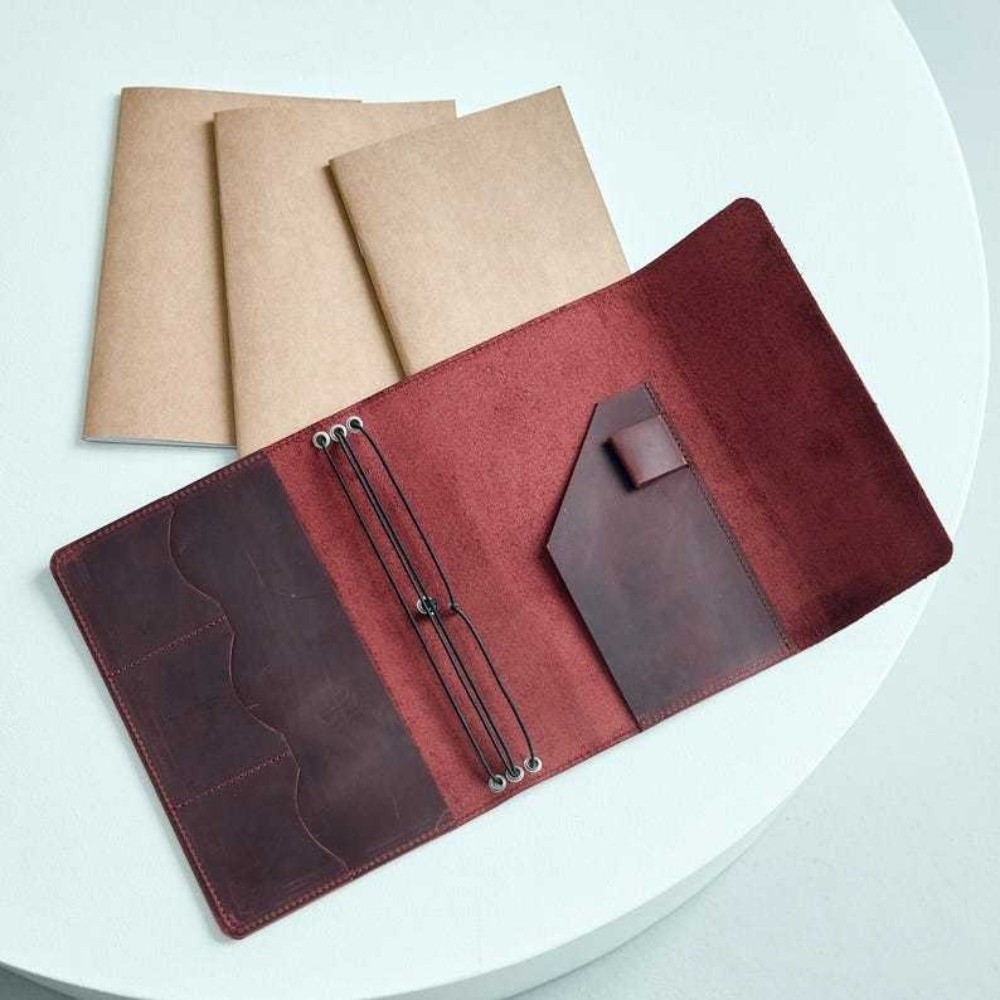 Vintage Leather Journal Notebook - Leren navulbare notitieboekorganizer, multifunctioneel, draagbaar, vintage