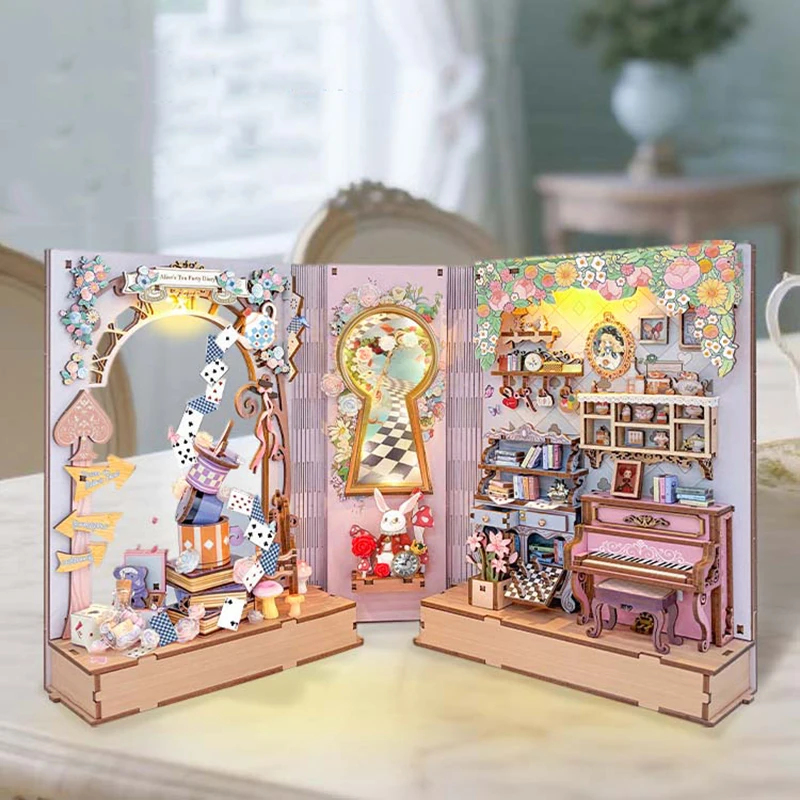 Miniatuurmodelbouwset: doe-het - Diy Wooden Book Nook Kit Shelf Insert recensie en prijs